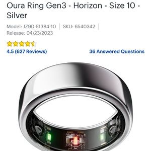 Oura Ring Gen 3 - worn a few times purchased in November 2023.